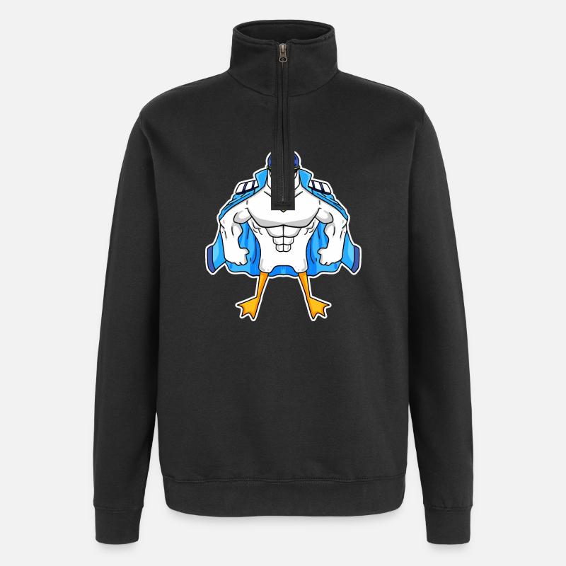 Muscular Seagull Seagull Gift - Quarter-Zip Sweatshirt - black