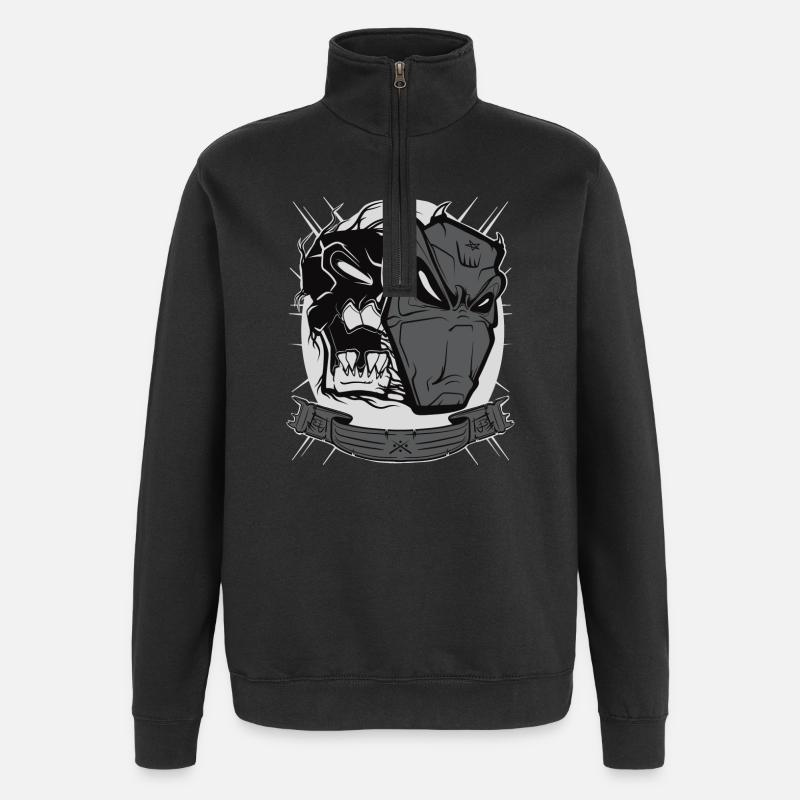 Masque du diable - Sweat à zip 1/4 - noir