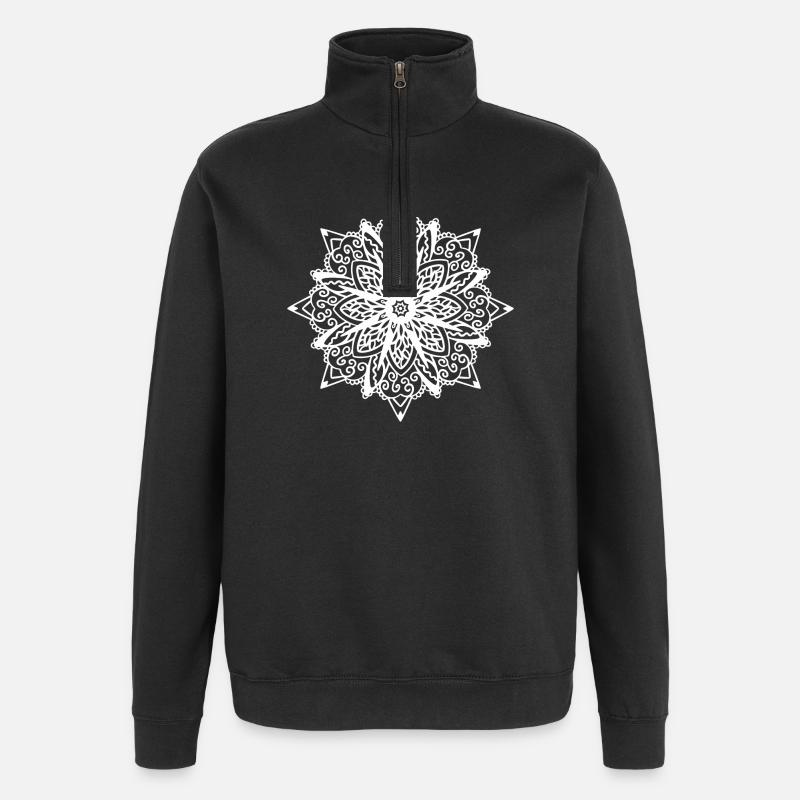 Mandala - Sweat à zip 1/4 - noir