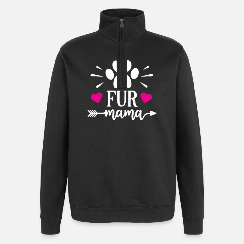 Pelz Mama - Quarter-Zip-Sweatshirt - Schwarz