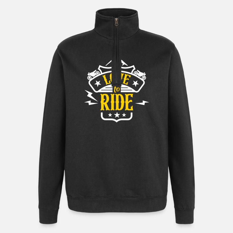 J’adore rouler - Sweat à zip 1/4 - noir