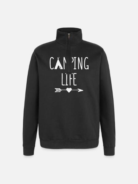 Camping Life - Quarter-Zip Sweatshirt - black