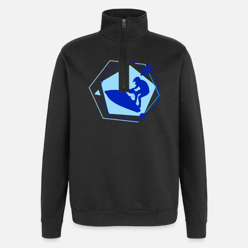 Jetski - Quarter-Zip-Sweatshirt - Schwarz