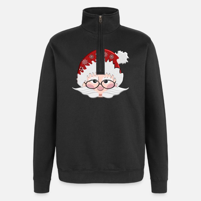 Stylish Santa with glasses - Quarter-Zip Sweatshirt - black