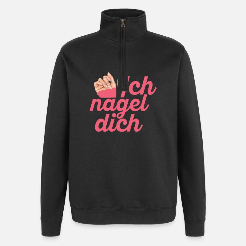 Ich Nagel Dich Nageldesignerin - Quarter-Zip-Sweatshirt - Schwarz