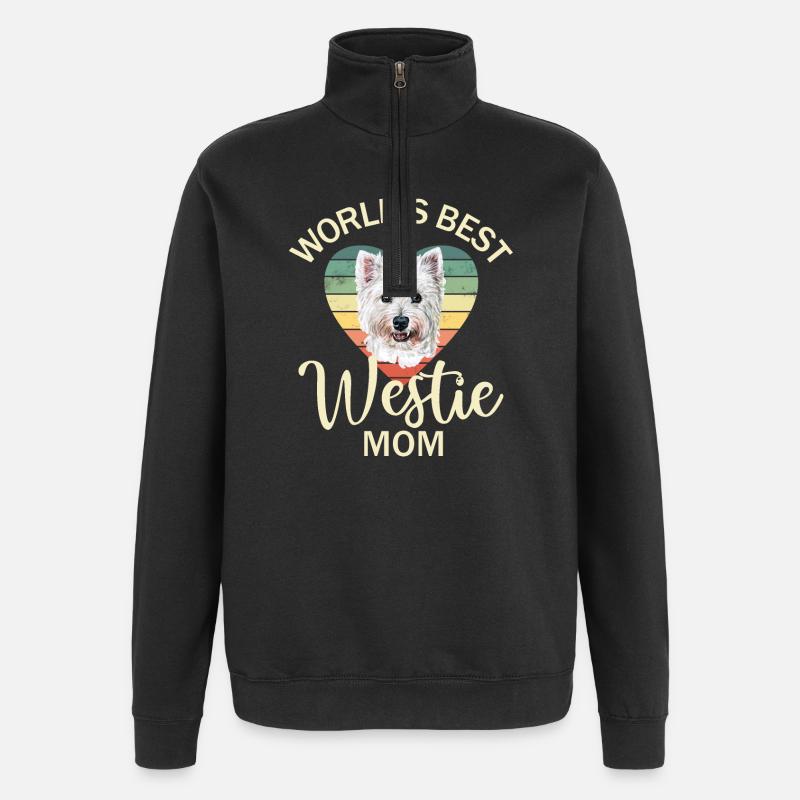 West Highland White Terrier - Quarter-Zip Sweatshirt - black