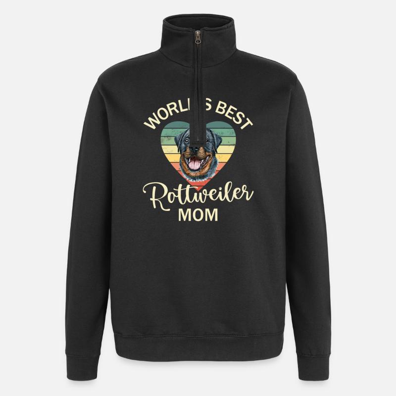 Rottweiler Hund - Quarter-Zip-Sweatshirt - Schwarz