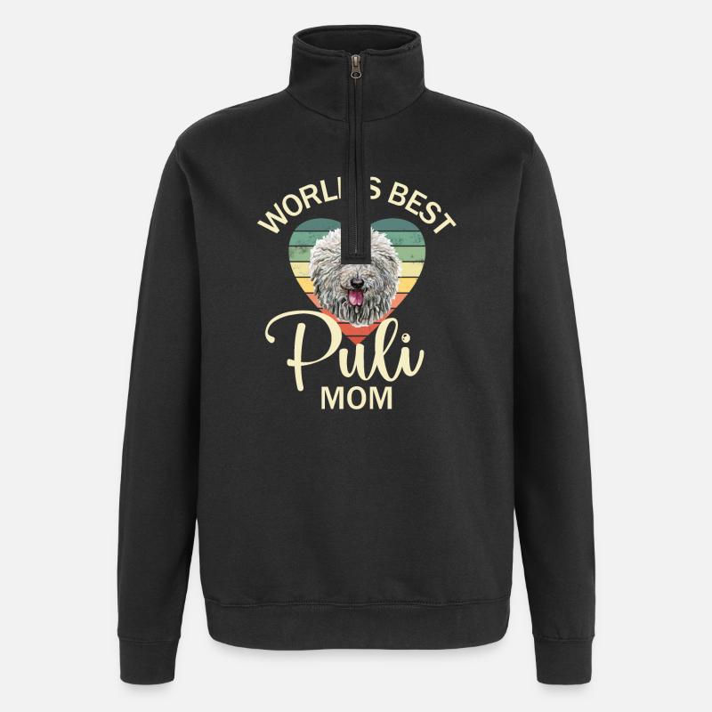 Puli Hund - Quarter-Zip-Sweatshirt - Schwarz