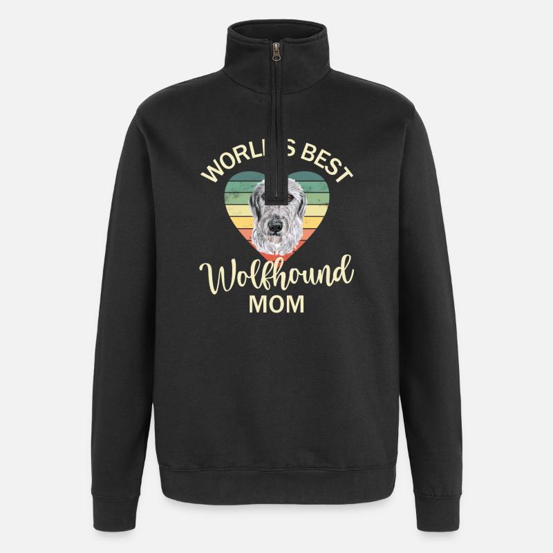 Irish wolfhound - Quarter-Zip Sweatshirt - black