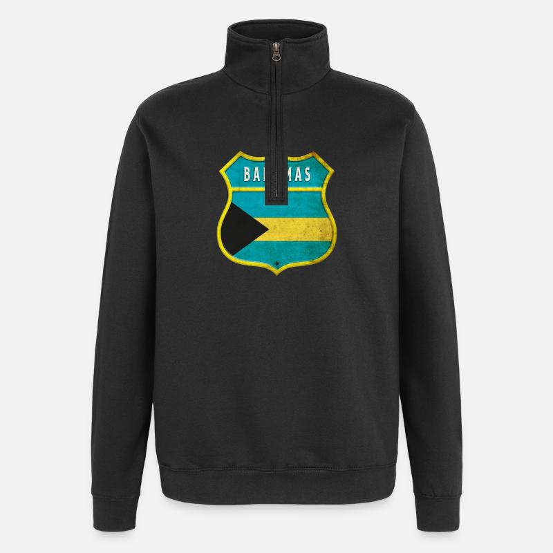 Design du drapeau des Bahamas - Sweat à zip 1/4 - noir
