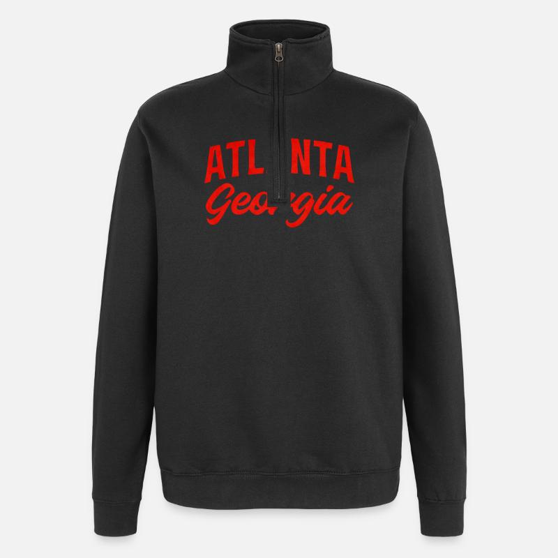 Logo d’écriture d’Atlanta Georgia - Sweat à zip 1/4 - noir
