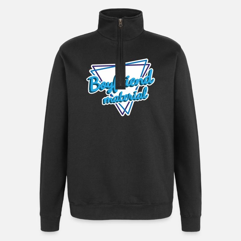Friendship Bond with Heart Shape - Quarter-Zip Sweatshirt - black