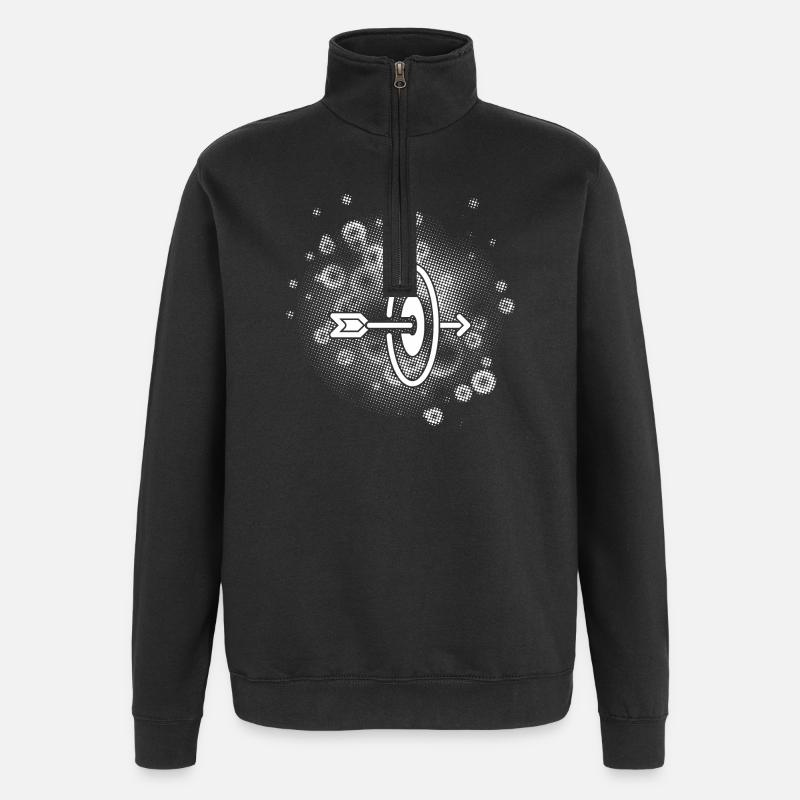 Arrow with dots background - Quarter-Zip Sweatshirt - black