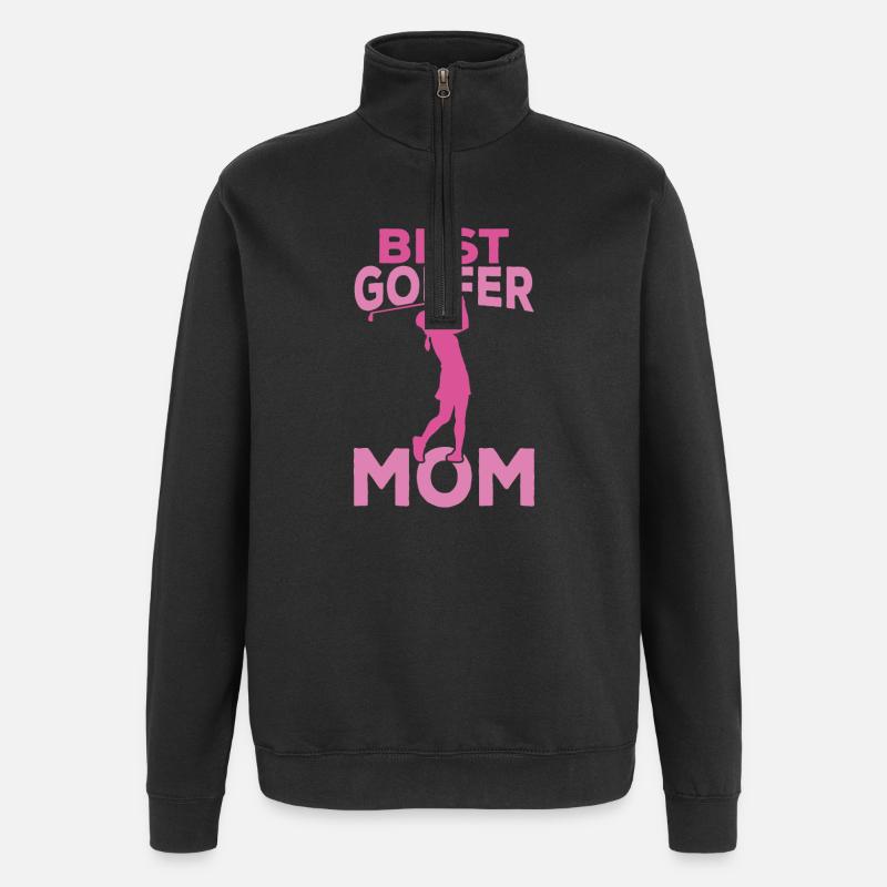 Mama Golferin - Quarter-Zip-Sweatshirt - Schwarz