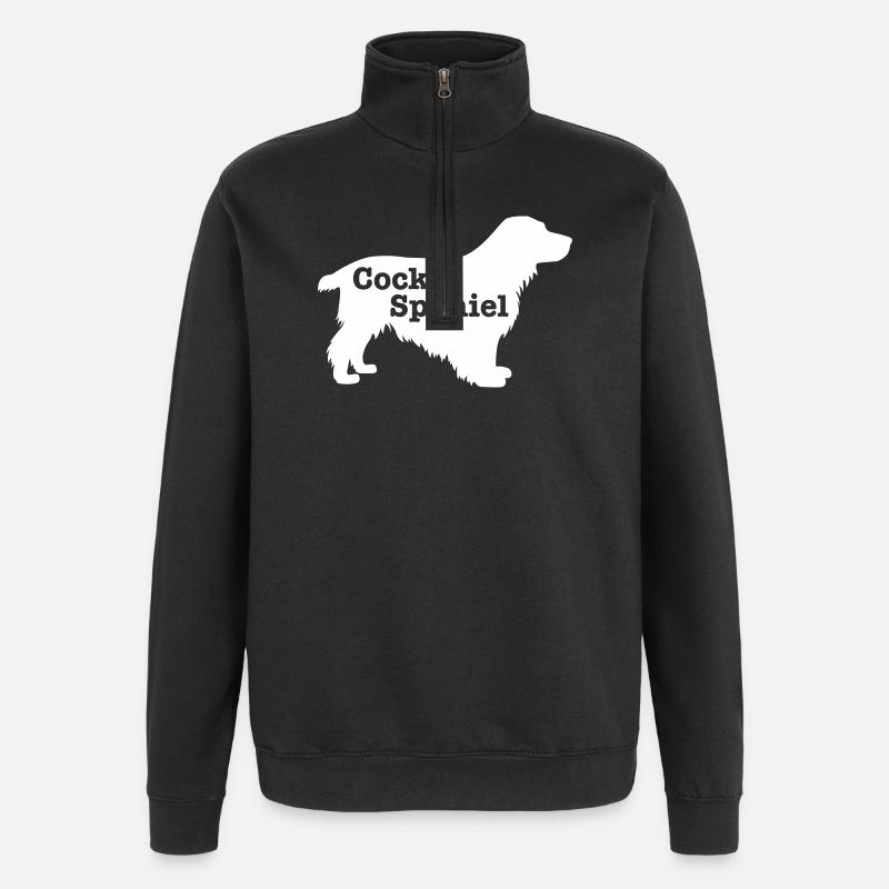 Cocker Spaniel - Quarter-Zip Sweatshirt - black