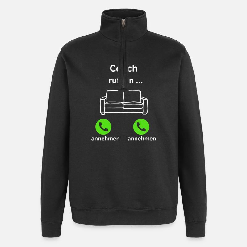 Couch ruft an - annehmen oder annehmen? - Quarter-Zip-Sweatshirt - Schwarz