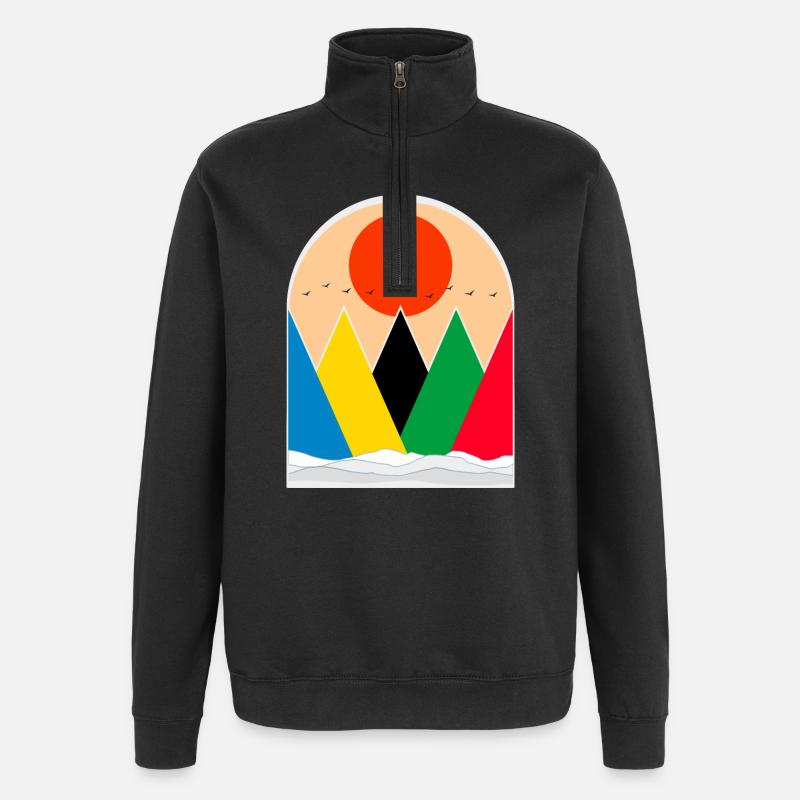 Die Berge - Quarter-Zip-Sweatshirt - Schwarz