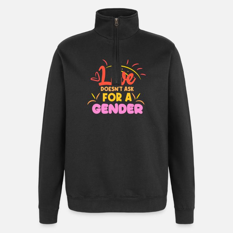 Lgbt Statement Gleichgeschlechtliche Partnerschaft - Quarter-Zip-Sweatshirt - Schwarz