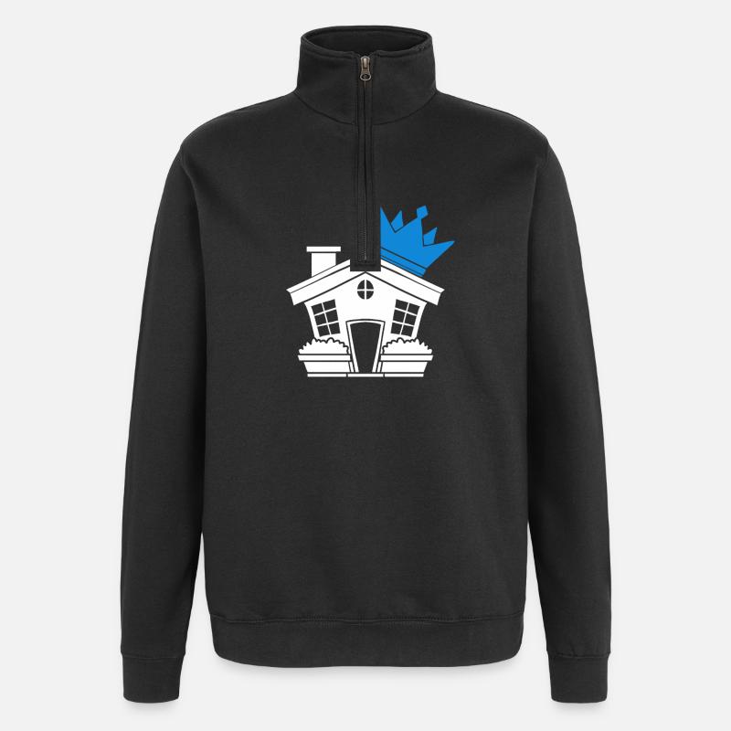 Haus Dach - Quarter-Zip-Sweatshirt - Schwarz