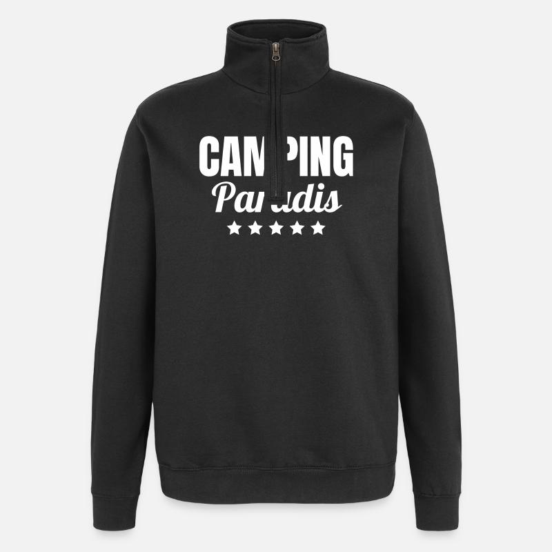 camping, camping car, camping paradis - Sweat à zip 1/4 - noir