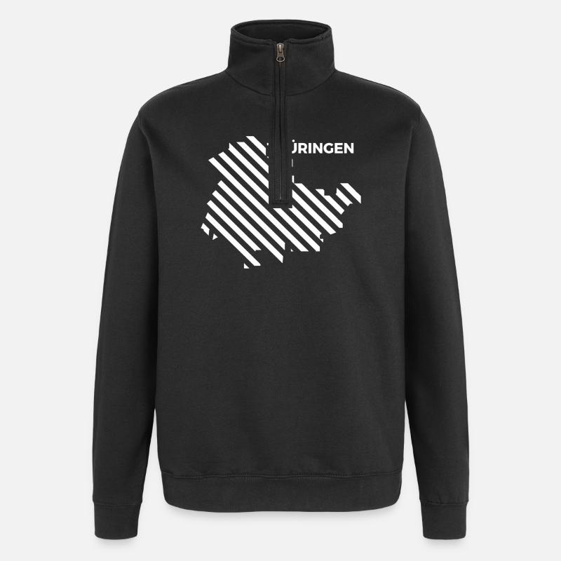 Thuringe Carte - Sweat à zip 1/4 - noir