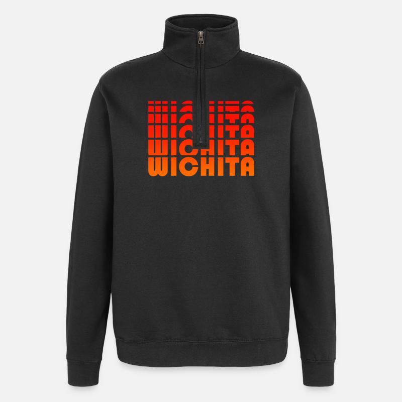 Wichita Gradient Font Development - Quarter-Zip Sweatshirt - black