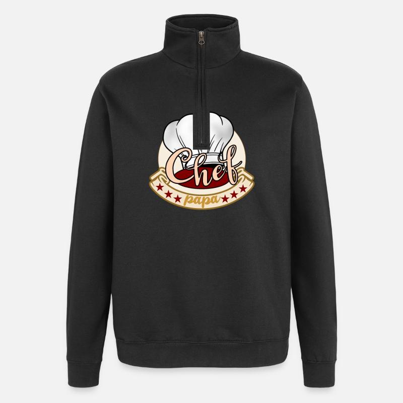 Chefkoch Papa - Quarter-Zip-Sweatshirt - Schwarz