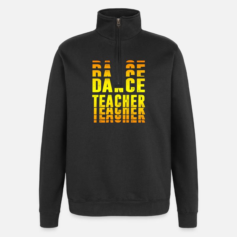 design de professeur de danse - Sweat à zip 1/4 - noir