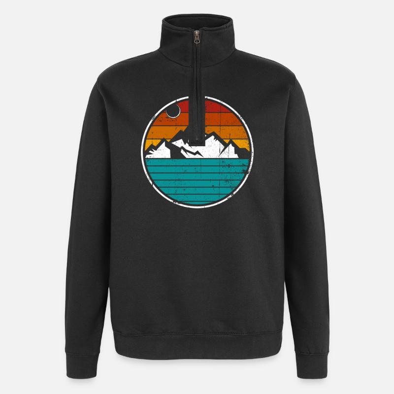 Bergerlebnis - Quarter-Zip-Sweatshirt - Schwarz