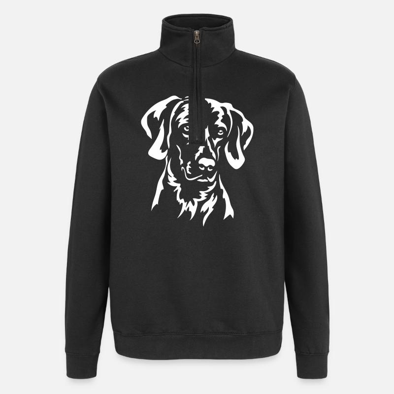 Weimaraner Kopf "Black Edition" - Quarter-Zip Sweatshirt - black