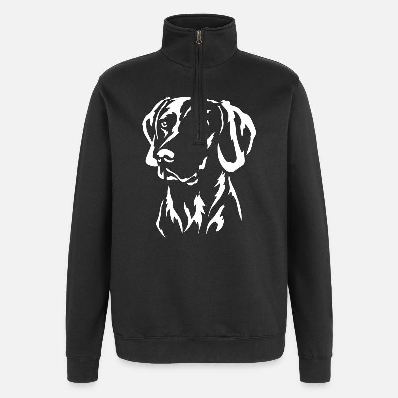 Weimaraner Kopf "Black Edition" - Quarter-Zip Sweatshirt - black
