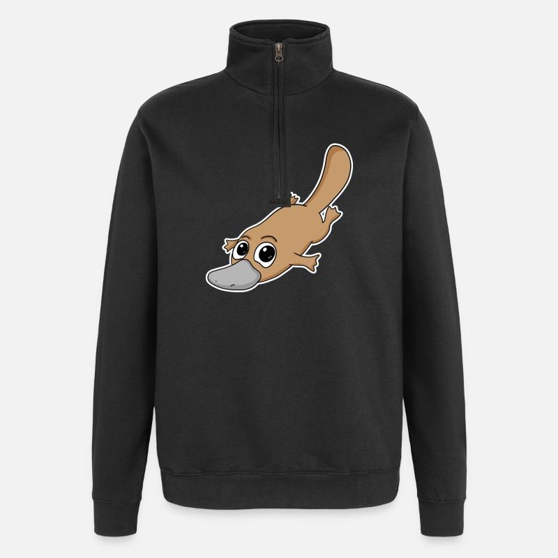 Platypus - Quarter-Zip Sweatshirt - black
