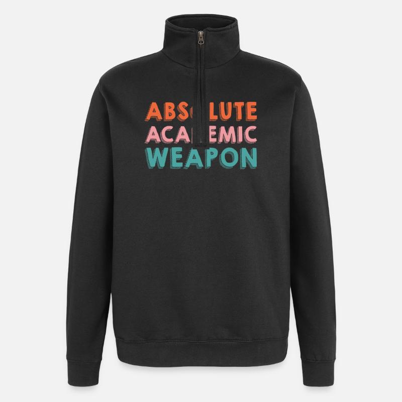 Students Absolute Academic Weapon - Quarter-Zip Sweatshirt - black