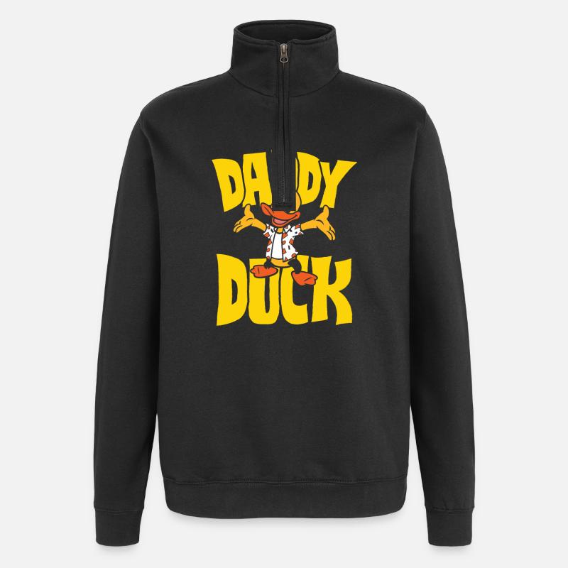 Daddy Duck - Quarter-Zip-Sweatshirt - Schwarz
