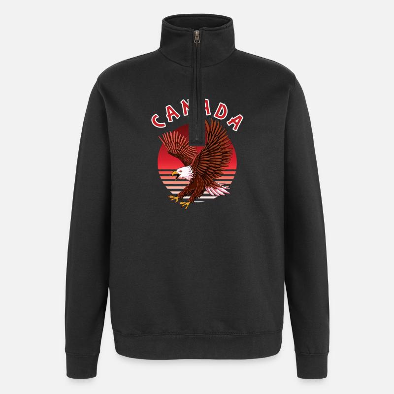 Canada Eagle - Quarter-Zip Sweatshirt - black