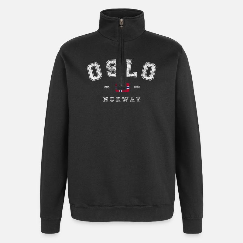Oslo Norvège - Sweat à zip 1/4 - noir