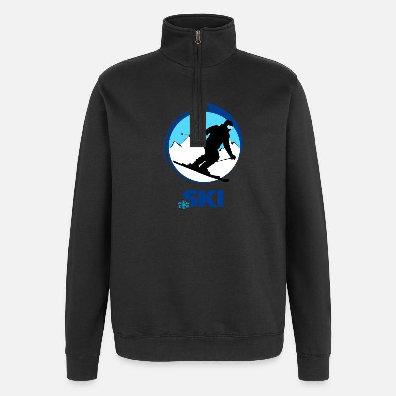 Ski - Sweat à zip 1/4 - noir