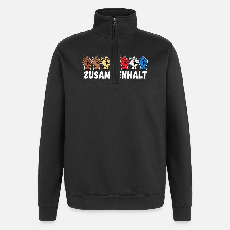Right Gay Rainbow Lgbt Slogan - Sweat à zip 1/4 - noir