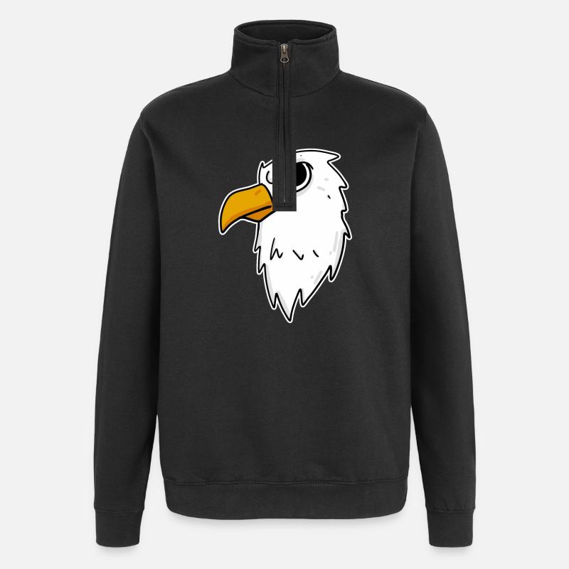 Tête d’aigle - Sweat à zip 1/4 - noir