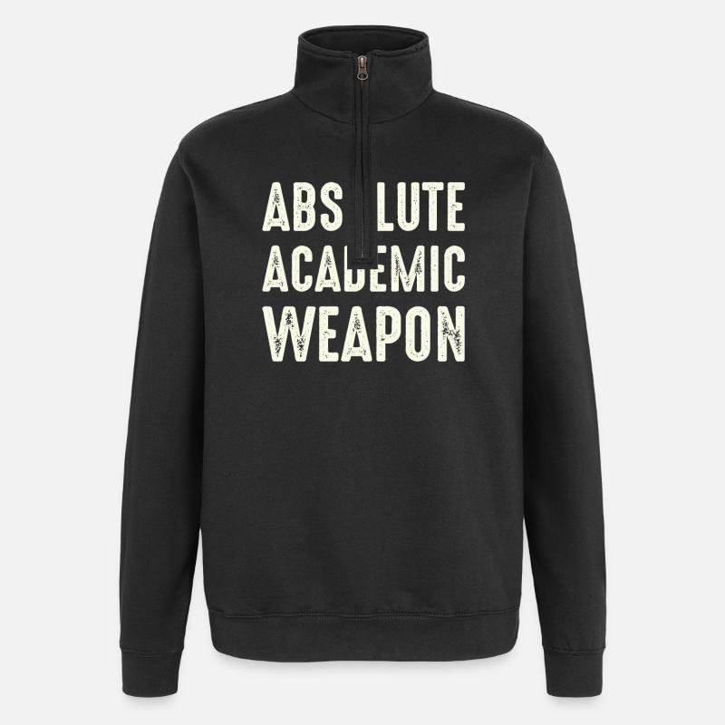 Students Absolute Academic Weapon - Quarter-Zip Sweatshirt - black
