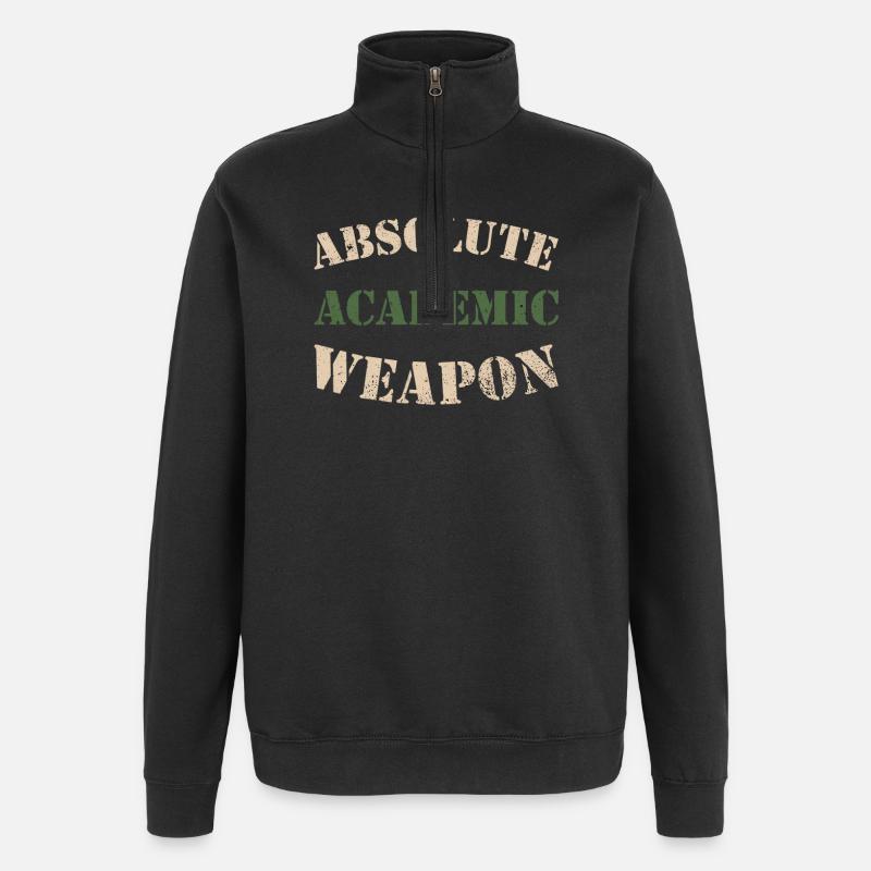 Students Absolute Academic Weapon - Quarter-Zip Sweatshirt - black