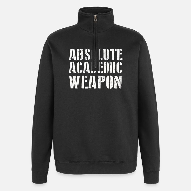 Students Absolute Academic Weapon - Quarter-Zip Sweatshirt - black