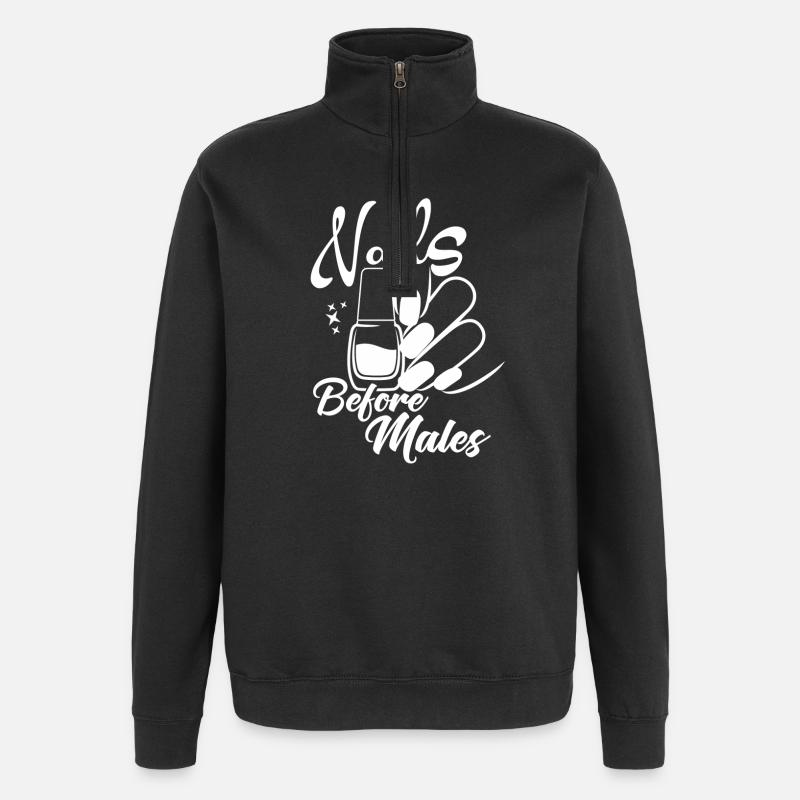 Nägel Vor Männern Nageldesignerin - Quarter-Zip-Sweatshirt - Schwarz