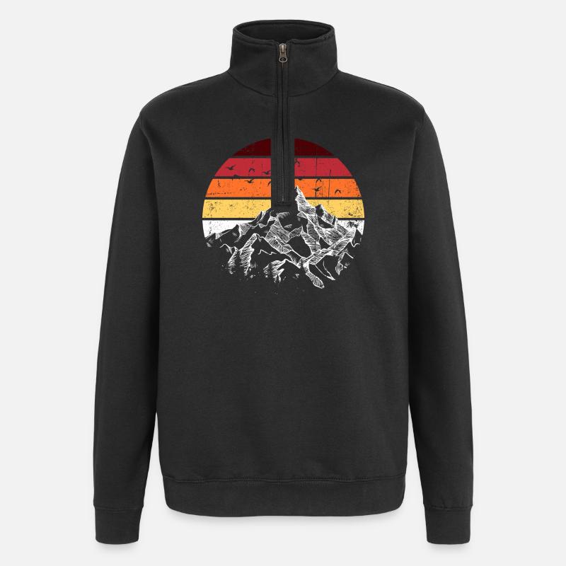 Sunset Ridge Bergkreis - Quarter-Zip-Sweatshirt - Schwarz