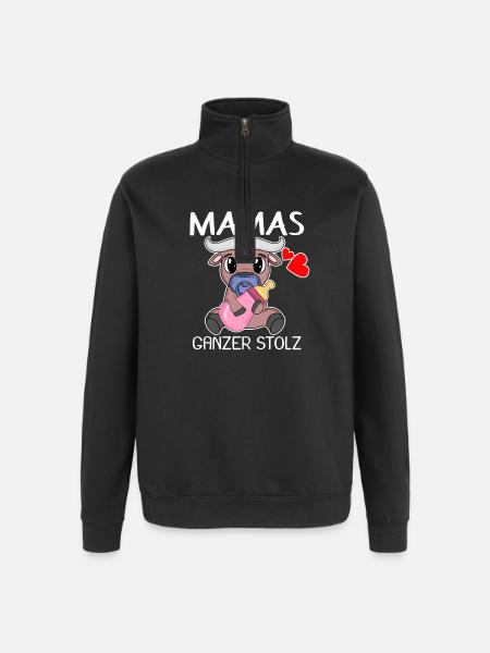 Baby Geburt Schwanger Babyspruch Sprüche - Quarter-Zip-Sweatshirt - Schwarz