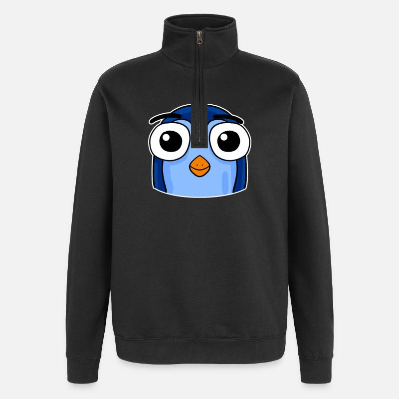 Penguin Head - Quarter-Zip Sweatshirt - black