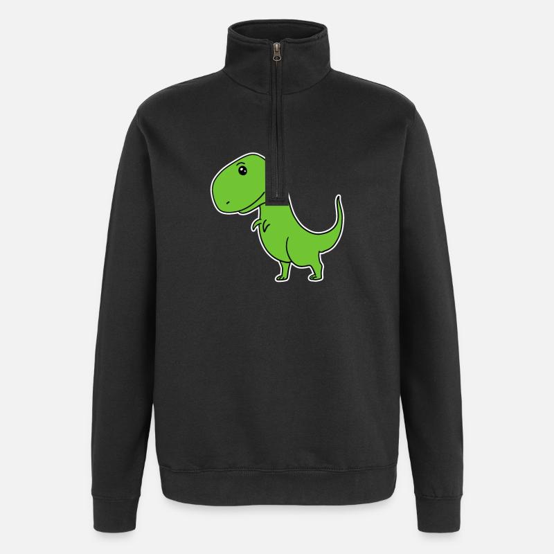 Dinosaur Green - Quarter-Zip Sweatshirt - black