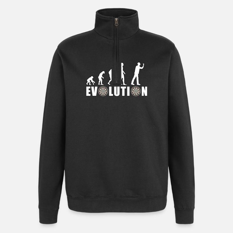 EVOLUTION DARTS Game Arrow Dartboard Gift - Quarter-Zip Sweatshirt - black