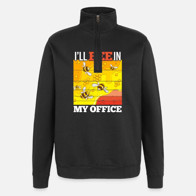 JE SERAI DANS MON BUREAU - Sweat à zip 1/4 - noir