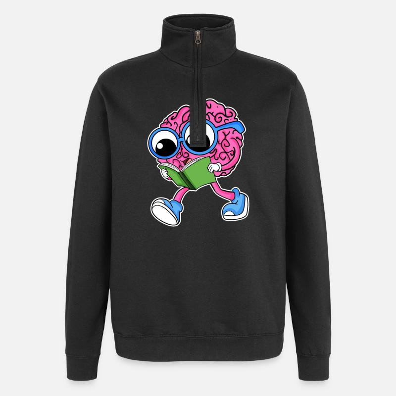Lecture du cerveau - Sweat à zip 1/4 - noir